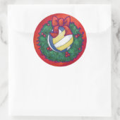 Sticker Rond Noël de volley-ball (Sac)