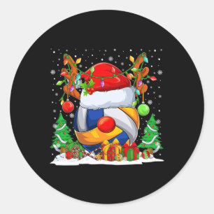 Sticker Rond Noel de volleyball Reindee & Noël Noël