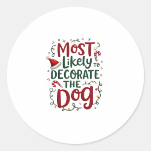 Sticker Rond Noël Décorent probablement la famille des chiens d