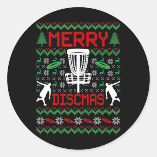 Sticker Rond Noël démodé drôle de golf à disque laid