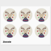Sticker Rond Noël des cerfs (Feuille)