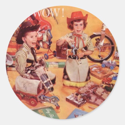 Sticker Rond Noël des cowboys (Devant)