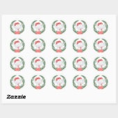 Sticker Rond Noël des éléphants blancs (Feuille)