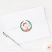 Sticker Rond Noël des éléphants blancs (Enveloppe)