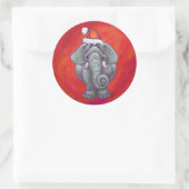 Sticker Rond Noël des éléphants en rouge (Sac)