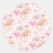 Sticker Rond Noël des palmiers tropicaux (Devant)