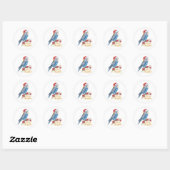 Sticker Rond Noël des perruches (Feuille)