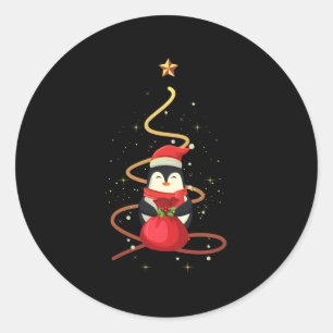 Sticker Rond Noël des pingouins