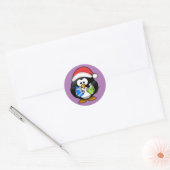 Sticker Rond Noël des pingouins (Enveloppe)