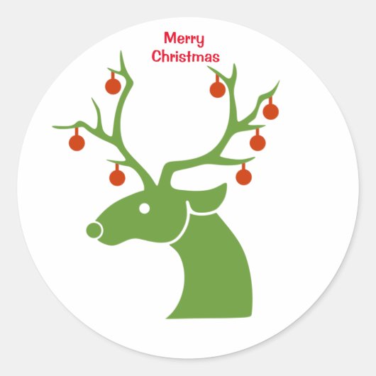 Sticker Rond Noël des rennes (Devant)