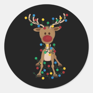 Sticker Rond Noël des Rennes pour les femmes Hommes