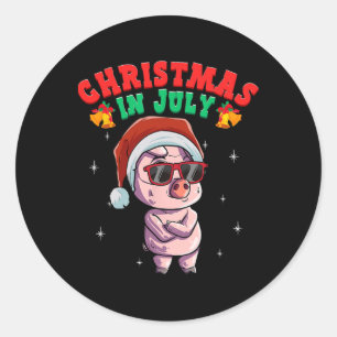 Sticker Rond Noël d'été en juillet 1