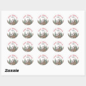 Sticker Rond Noël d'Hiver Festif (Feuille)