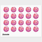 Sticker Rond Noël d'hiver Mittens Motif en rose (Feuille)