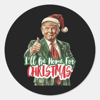 Sticker Rond Noël Donald Trump Président 2024 Dancing Funn