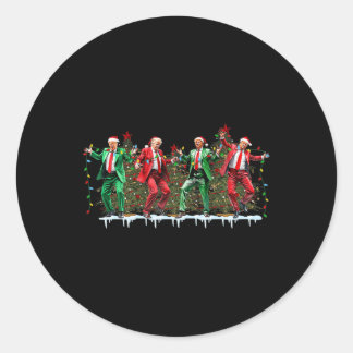 Sticker Rond Noël Donald Trump Président 2024 Dancing Funn