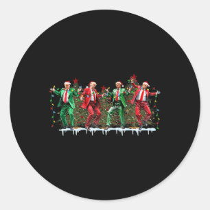 Sticker Rond Noël Donald Trump Président 2024 Dancing Funn