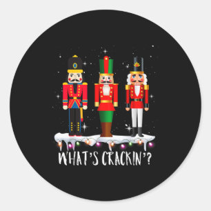 Sticker Rond Noël drôle de famille Whats Crackin_ Casse-Noisett