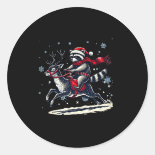 Sticker Rond Noël drôle Désolé Père Noël J'ai été Réco Feral
