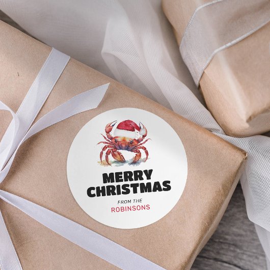 Sticker Rond Noël drôle Père Noël Claws