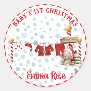 Sticker Rond Noël du bébé