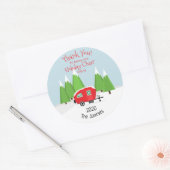 Sticker Rond Noël du Camper Retro (Enveloppe)