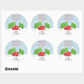 Sticker Rond Noël du Camper Retro (Feuille)