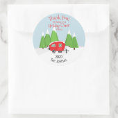 Sticker Rond Noël du Camper Retro (Sac)