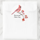 Sticker Rond Noël du Cardinal Rouge Céleste et Naturel Chantent (Sac)