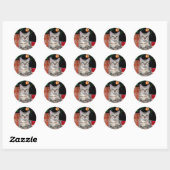 Sticker Rond Noël du chat du Bengale (Feuille)