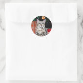Sticker Rond Noël du chat du Bengale (Sac)