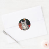 Sticker Rond Noël du chat du Bengale (Enveloppe)