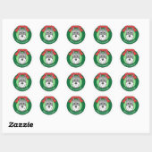 Sticker Rond Noël du géant Schnauzer (Feuille)
