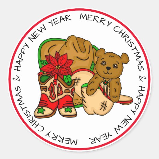 Sticker Rond Noël du pays et de l'ouest de la Russie (Devant)