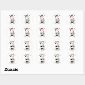 Sticker Rond Noël du Père Noël Robot (Feuille)