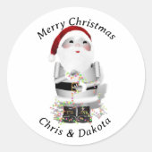 Sticker Rond Noël du Père Noël Robot (Devant)
