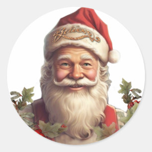 Sticker Rond Noël du Père Noël Saint Nicolas