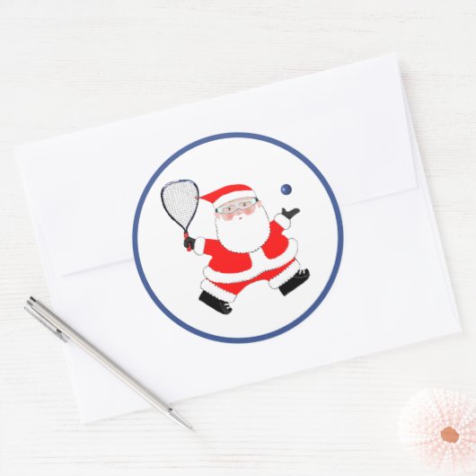 Sticker Rond Noël du squash (Enveloppe)