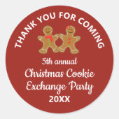 Sticker Rond Noël échange de cookies Merci de fête échange (Devant)
