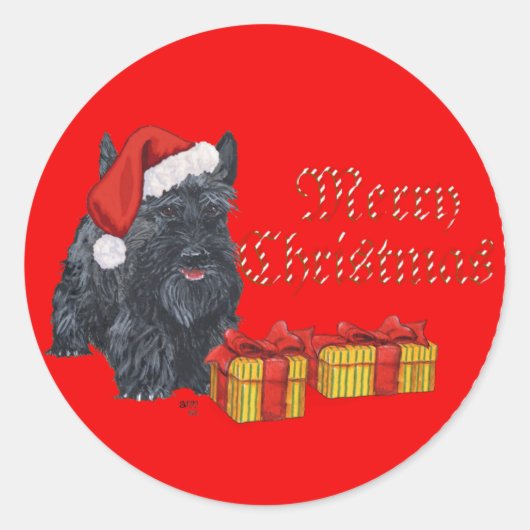 Sticker Rond Noël écossais (Devant)
