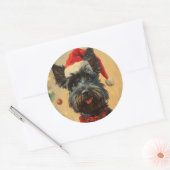 Sticker Rond Noël écossais Terrier (Enveloppe)