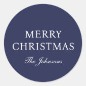 Sticker Rond Noël Elégant bleu minimal (Devant)