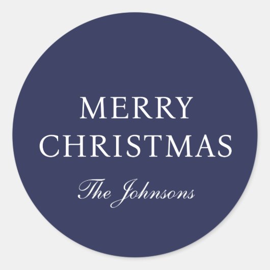 Sticker Rond Noël Elégant bleu minimal (Devant)