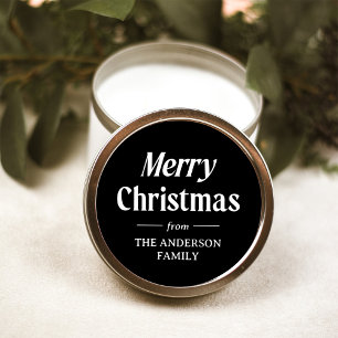 Sticker Rond Noël élégant Fête noire