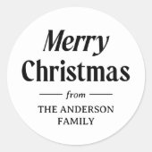 Sticker Rond Noël élégant | Vacances noir et blanc (Devant)