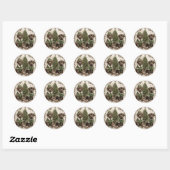Sticker Rond Noel Elf Labrador Retriever Puppy (Feuille)