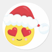 Sticker Rond Noël Emoji Père Noël Eyed (Devant)