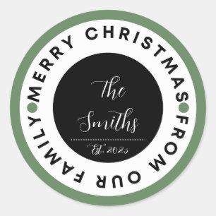 Sticker Rond Noël en famille