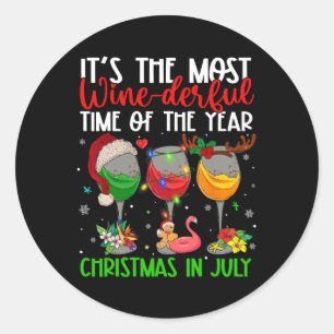 Sticker Rond Noël en Juillet C'est la période la plus merveille
