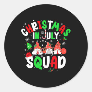 Sticker Rond Noël en Juillet Équipe Drôle d'Été Xmas